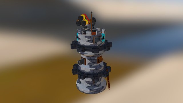 Cannon Tower 3D Model