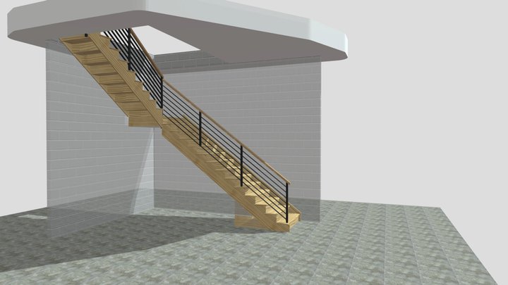 Showroom Stairs Metal 3D Model