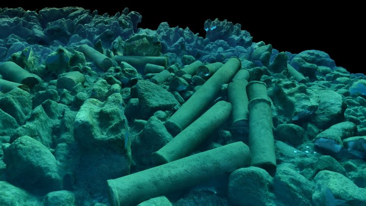 Methoni Column Wreck 3D Model