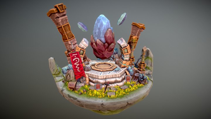 Stylized Crystal Ruins 3D Model