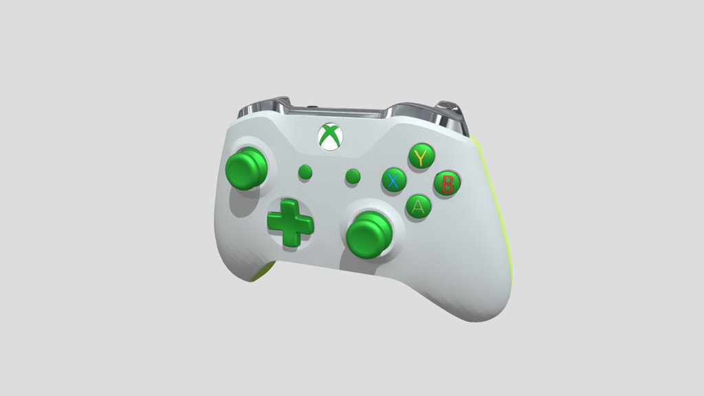 White and Green XBOX Controller