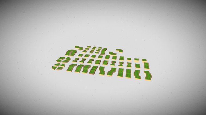Mini Golf Tiles For unity games 3D Model