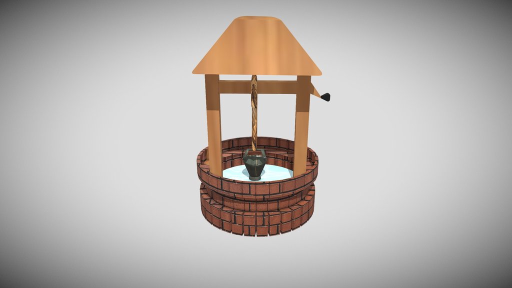 Medieval Stylized Brick Wishing Well