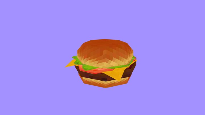 Lowpoly Burger 3D Model