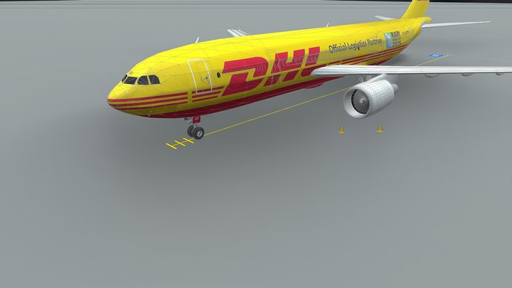 Airbus A330 DHL cargo 3D Model