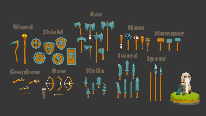 Weapon Fantasy 3D Model