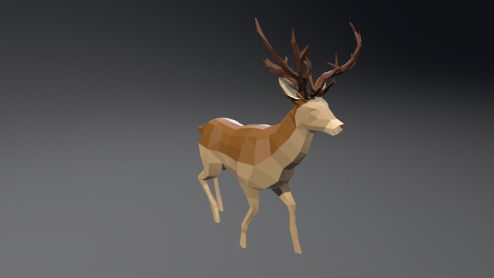 Deer Walking Animation 3D Model
