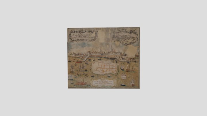 Old map of the town of Poreč in Croatia 3D Model