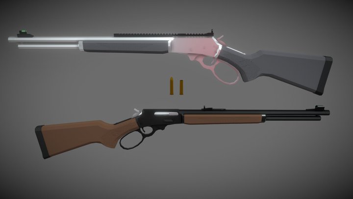 low-poly Marlin 1895 GBL\SBL 3D Model