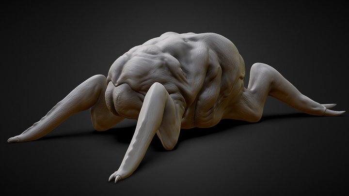 3D PRINTABLE ALIEN NEWBORN CREATURE 3D Model
