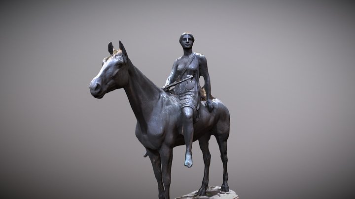 Amazone zu Pferde 3D Model