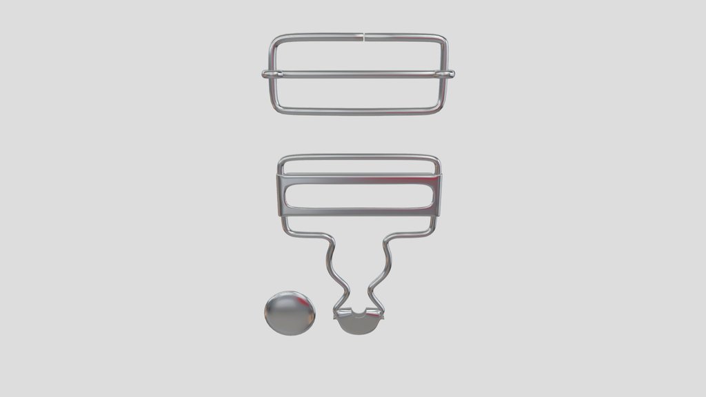 Metal Overall Buckles Suspender Clips[HIGH POLY]
