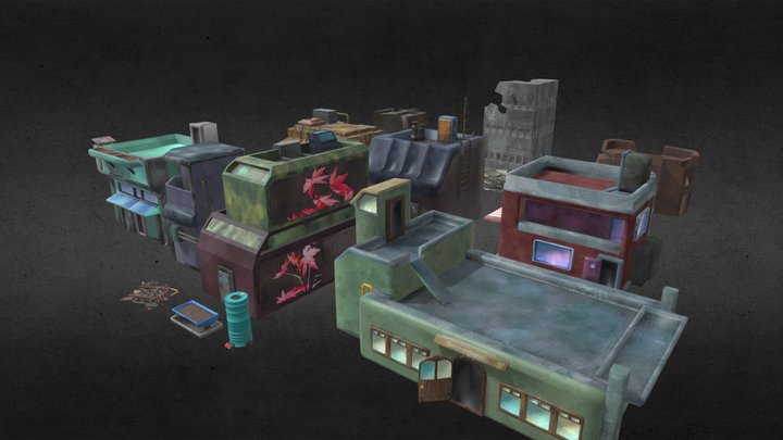 Environment Prop Showcase - Solar Punk Jam 3D Model