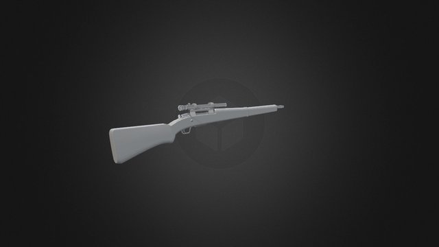Springfield Sniper Rifle Lowpoly 3D Model