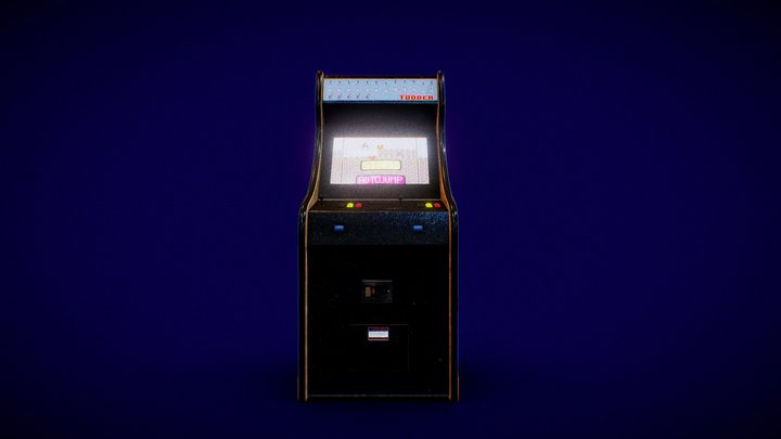 Oldschool Arcade Game Machine 3D Model