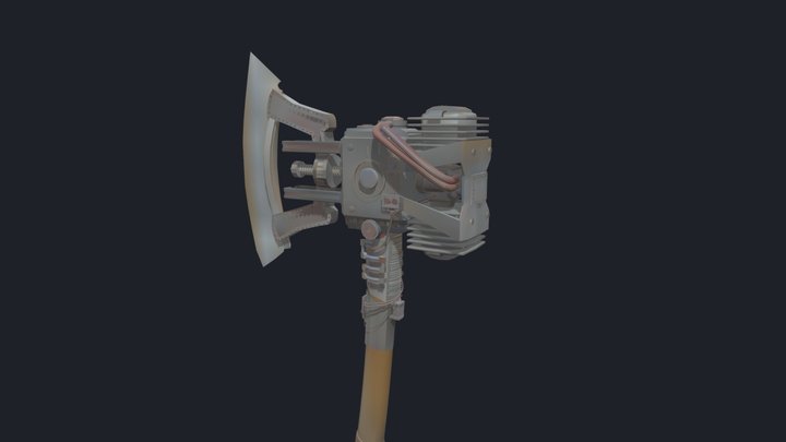 Mechanical Battle Axe — “Gearbreaker” 3D Model