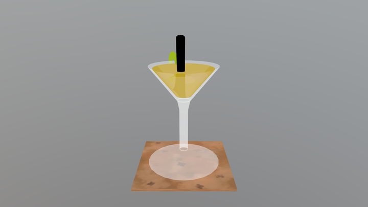 Iced Pineapple Cocktail 3D Model