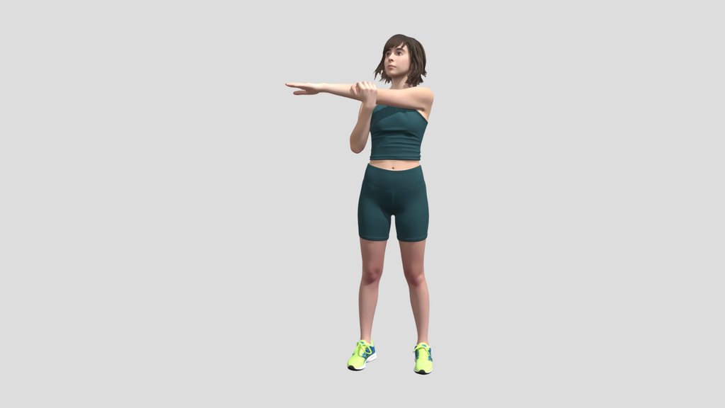 Stretching in Teal Activewear