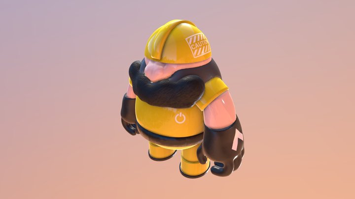 construction man textured 3D Model