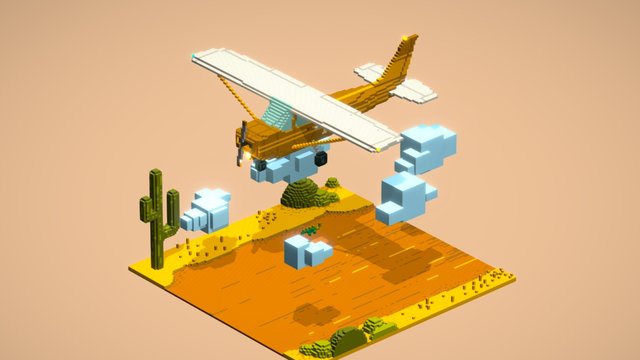 Voxel art Cessna 3D Model