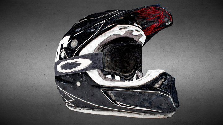 Fox V3 Pilot White Wall Offroad Helmet 3D Model