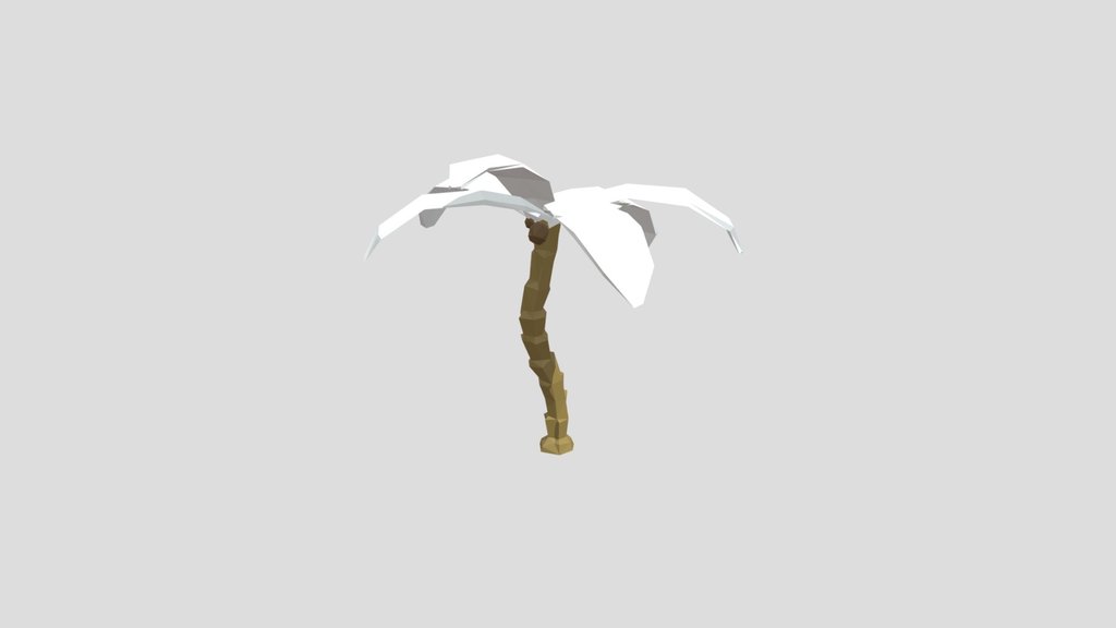 Low Poly Multicolor Palm Tree