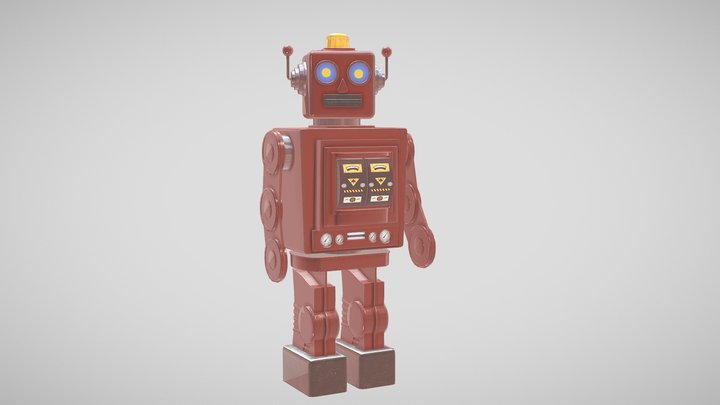 Vintage Toy Robot 3D Model