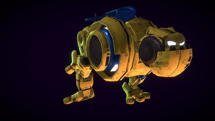 Mech-Dog Running 3D Model