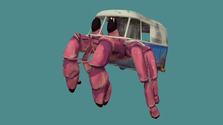 Volkswagen Van Hermit Crab 3D Model