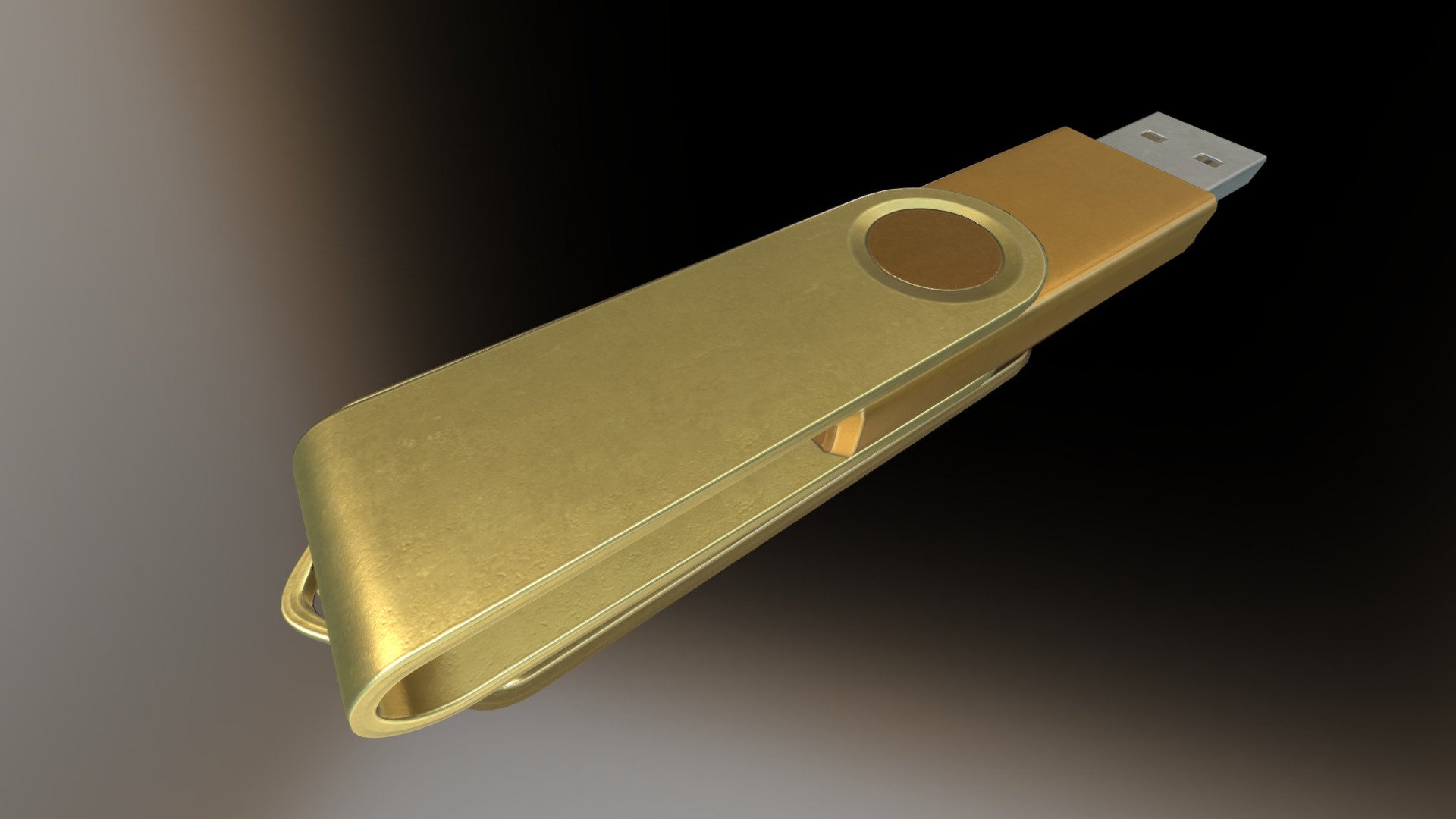 USB Stick Low Poly Gold Version
