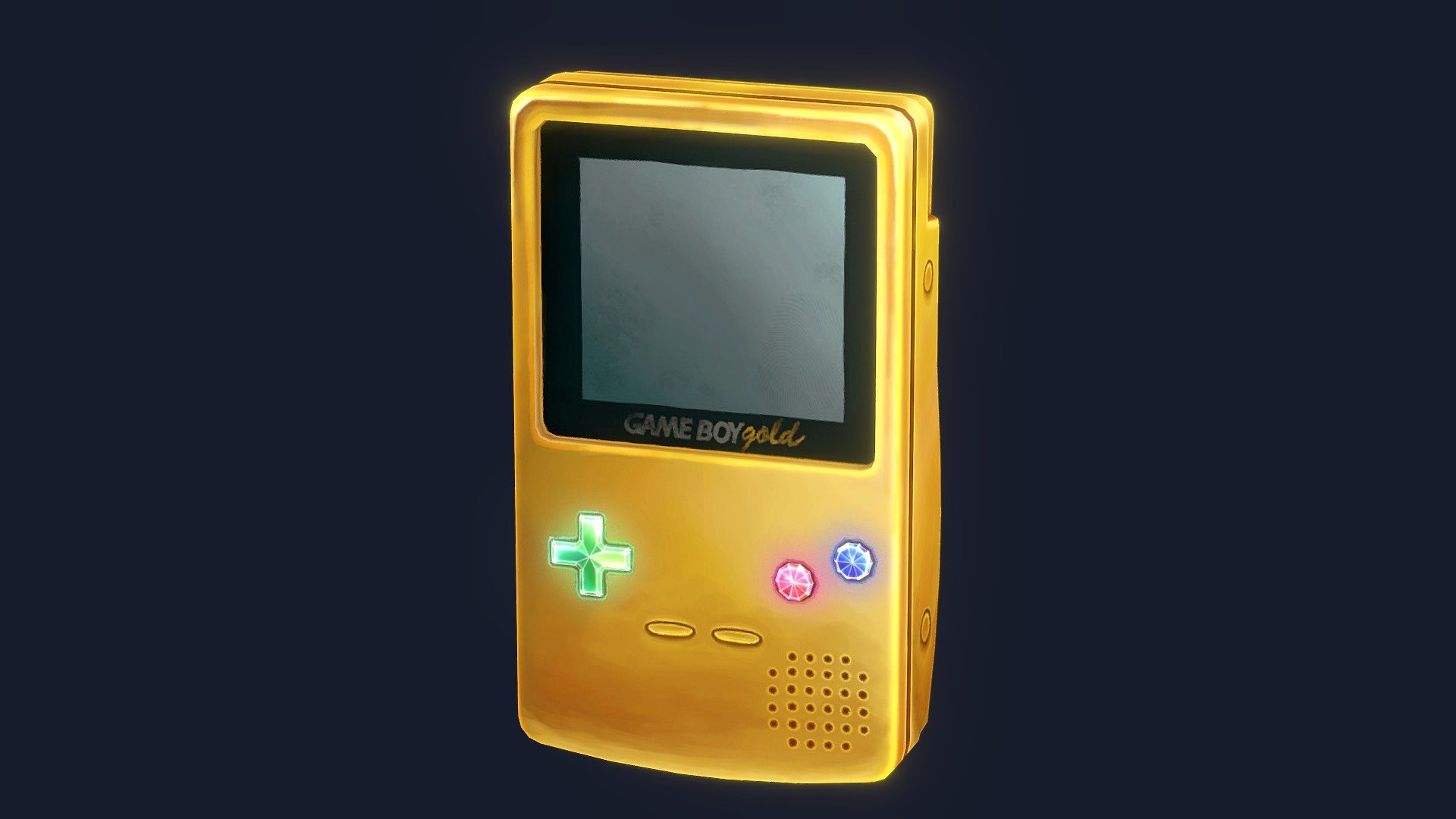 Hand Painted Gameboy - Gold Edition