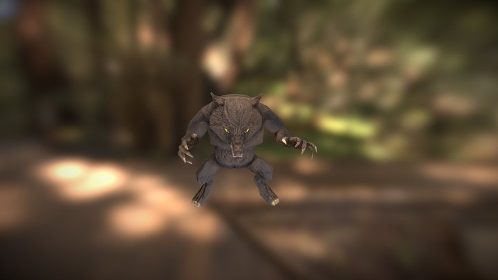 Were Wolf Low Poly Refined 3D Model