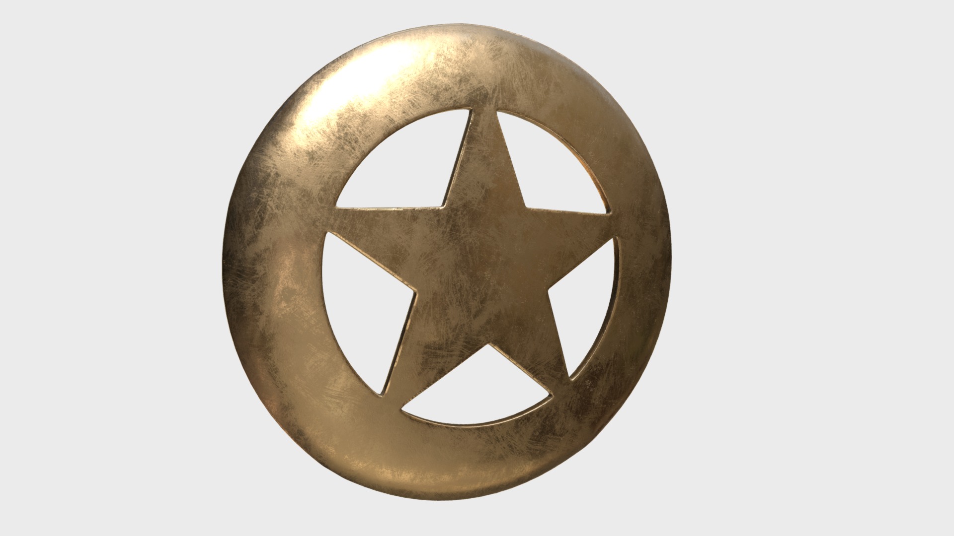 3D model Sheriff round badge - This is a 3D model of the Sheriff round badge. The 3D model is about logo.
