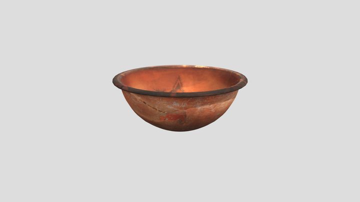 人面鱼纹彩陶盆 3D Model
