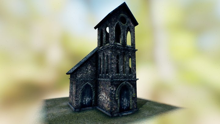 Half Church 3D Model