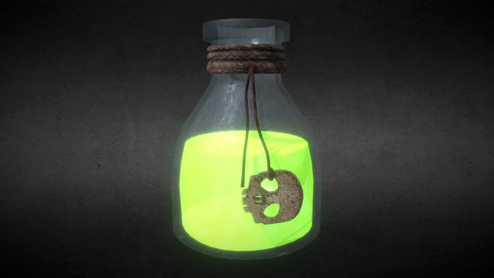 Bottle with skull-pendant and a mystical liquid - Download Free 3D ...