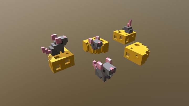 [Deco] Mice and Cheese 3D Model