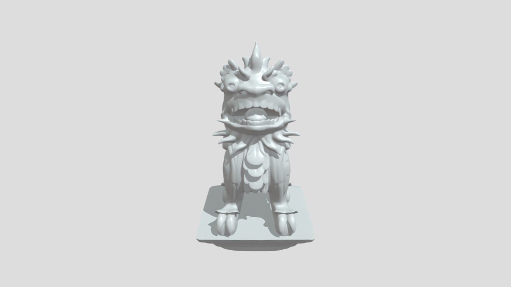 Carved mythical lion statue nghê đá cổng chùa