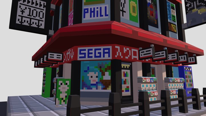 Akihabara voxel 3D Model