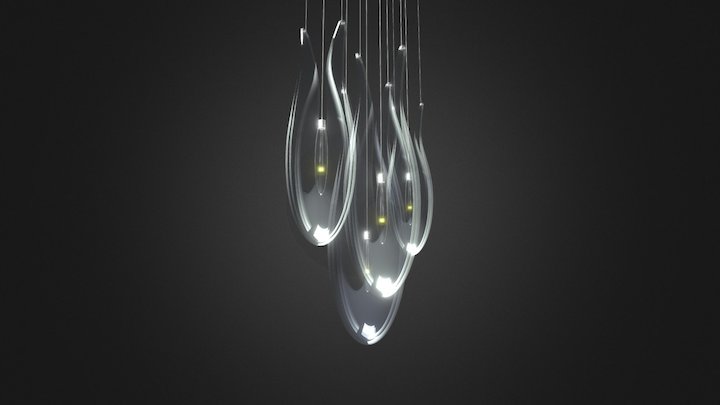 EOS - glass chandelier 3D Model