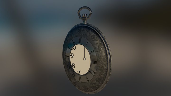 old pocket watch (closed) 3D Model