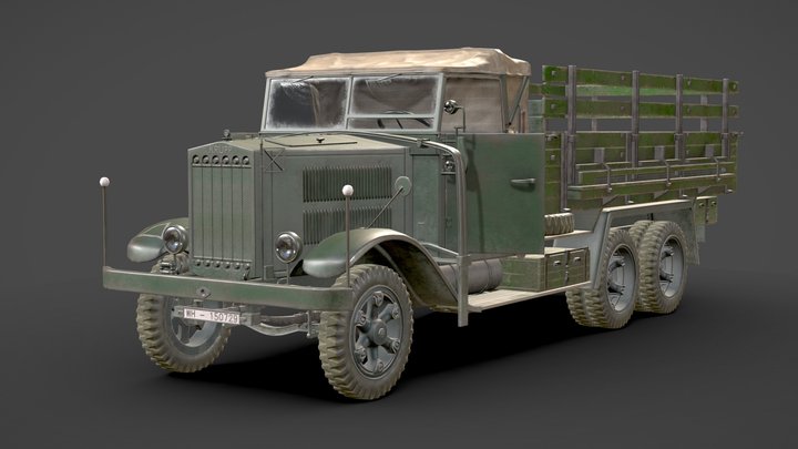 WW2 German Krupp L3H163 Truck 3D Model
