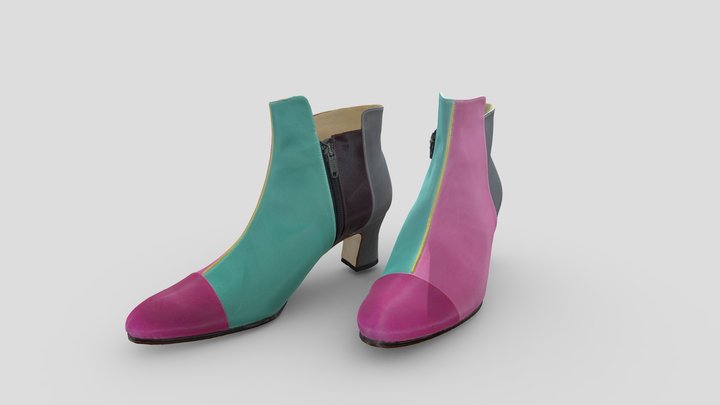 Ladies Leather Boots - Kobayashi Shoes - 3D Model
