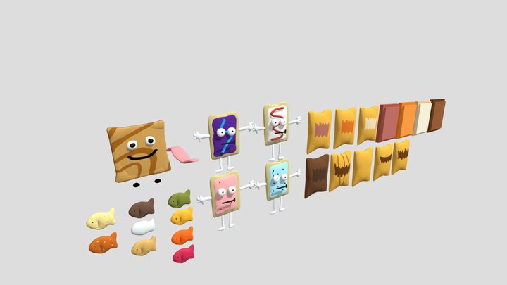 Food Characters Pack1 3D Model