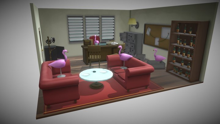 Xavier Yee Interior Room Flamingo Agency 3D Model