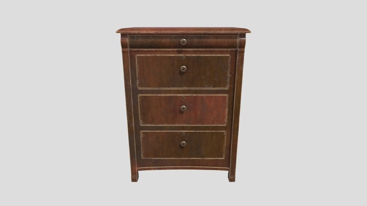 Wooden Drawer 3D Model
