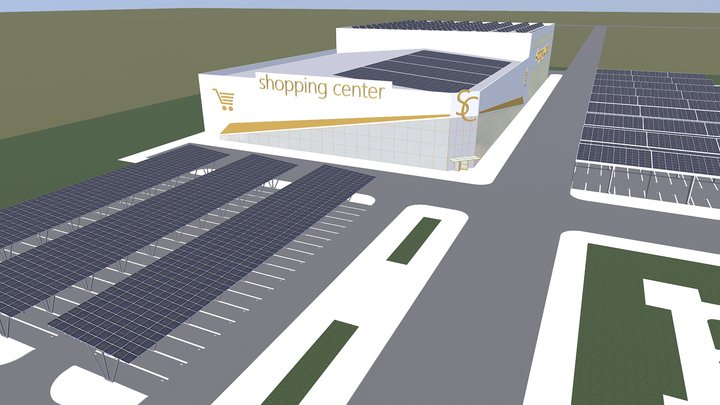 Solar energy for shopping malls 3D Model
