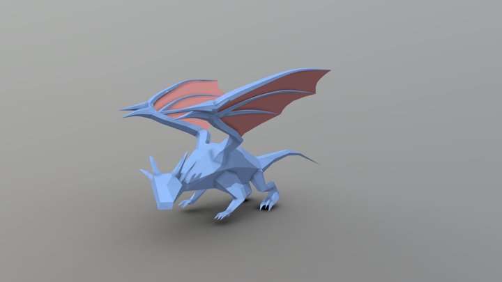 LowPoly Dragon 3D Model
