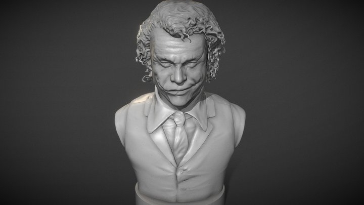 Joker Heath Ledger Bust FanArt 3D Model