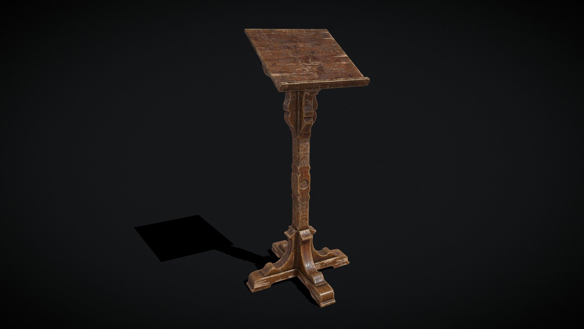 Antique Wooden Lecturn - Buy Royalty Free 3D model by ...